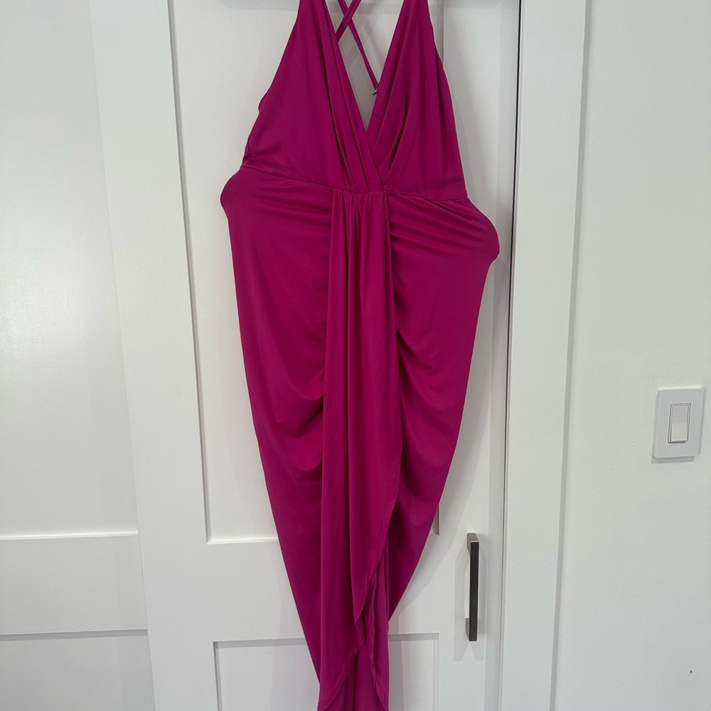 Elegant Pink Midi Dress